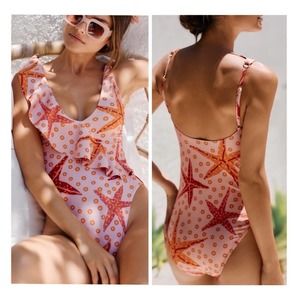 Farm Rio Starfish Swimsuit One Piece Size Medium
